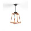 Roger Pradier Lampiok Model 3 Medium Clear Glass Lantern with minimalist lines style frame in Patinated Lacquered Copper