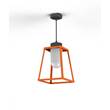 Roger Pradier Lampiok Model 3 Medium Frosted Glass Lantern with minimalist lines style frame in Pure Orange