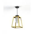 Roger Pradier Lampiok Model 3 Medium Frosted Glass Lantern with minimalist lines style frame in Tinted Lacquered Brass