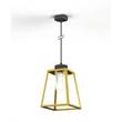 Roger Pradier Lampiok Model 4 Large Clear Glass Lantern with minimalist lines style frame in Tinted Lacquered Brass