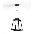 Roger Pradier Lampiok Model 4 Large Clear Glass Lantern with minimalist lines style frame in Black Grey