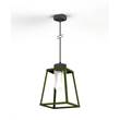 Roger Pradier Lampiok Model 4 Large Clear Glass Lantern with minimalist lines style frame in Fern Green
