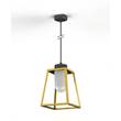 Roger Pradier Lampiok Model 4 Large Frosted Glass Lantern with minimalist lines style frame in Tinted Lacquered Brass