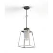 Roger Pradier Lampiok Model 4 Large Frosted Glass Lantern with minimalist lines style frame in Pure White