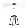 Roger Pradier Lampiok Model 4 Large Frosted Glass Lantern with minimalist lines style frame in Black Grey