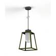 Roger Pradier Lampiok Model 4 Large Frosted Glass Lantern with minimalist lines style frame in Fern Green