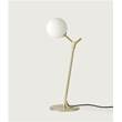 Aromas Atom Opal Glass Table Lamp with Fixed Metal Arm in Matt Brass