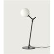 Aromas Atom Opal Glass Table Lamp with Fixed Metal Arm in Matt Black