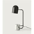 Aromas Luca Shiny Black Chrome Desk Lamp with White Marble Base
