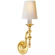 Visual Comfort Chandler Single Wall Light with Natural Paper Shade in Antique Burnished Brass