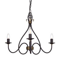 Windermere 3-Light Chandelier Rust/Gold