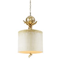 Trellis 1-Light Pendant Putty Patina & Silver Leaf