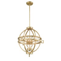 Lemuria 3-Light Globe Pendant Distressed Gold