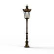 Roger Pradier Louvre Model 8 Clear Glass LED Lamppost in Gold Patina