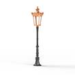 Roger Pradier Louvre Model 8 Clear Glass LED Lamppost in Lacquered Copper