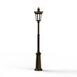 Roger Pradier Louvre Model 9 Telescopic Pole LED Lamppost in Gold Patina