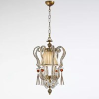 Elegance 1-Light Pendant Antique Gold Silver Brushed Details