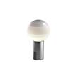 Marset Dipping Light Portable LED Table Lamp with Graphite Base in Off White