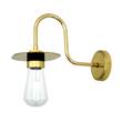 Mullan Lighting Kai Opal Glass Swan Neck Wall Light IP65 in Polished Brass