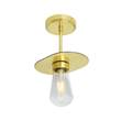 Mullan Lighting Kwaga Clear Glass Ceiling Light IP65 in Polished Brass