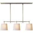 Visual Comfort Bryant Small Billiard Pendant with Natural Paper Shades in Antique Nickel