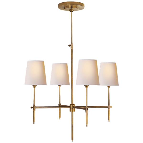 Visual Comfort Bryant Small 4-Light Chandelier with Natural Paper Shades