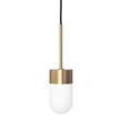 Rubn Vox LED Pendant with Dome Shaped Pressed Glass in Brass/Opal Glass