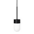 Rubn Vox LED Pendant with Dome Shaped Pressed Glass in Black/Opal Glass