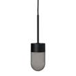 Rubn Vox LED Pendant with Dome Shaped Pressed Glass in Black/Smoked Glass