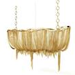 Terzani Atlantis Small Linear Pendant with Draped Shimmering Chainmail in Gold Plated