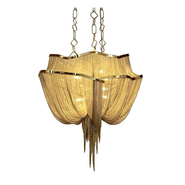 Terzani Atlantis Two-Tier Pendant with Draped Shimmering Chainmail