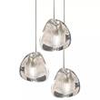 Terzani Mizu 3-Light LED Pendant with Crystal in Clear/Silver Dust