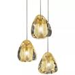 Terzani Mizu 3-Light LED Pendant with Crystal in Clear/Gold