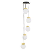 Agusta 5-Light Opal Glass Pendant