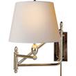 Visual Comfort Paulo Small Wall Bracket Light  with Natural Paper Shade in Polished Nickel
