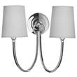 Visual Comfort Reed Double Arm Upward Wall Light with Natural Paper Shade in Polished Nickel