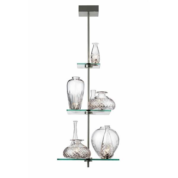 Flos Suspension Pendant Light with Leaded Crystal Vases