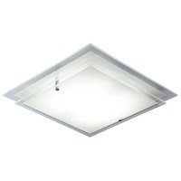 Frame Double Layered Glass Square Flush Mount