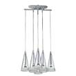 Flos Fucsia 8 Round Clear Glass LED Pendant with Extruded Aluminum Arms