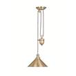 Elstead Provence 1-Light Rise & Fall Pendant in Antique Brass