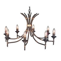 Bamboo  8-Light Chandelier Bronze Patina