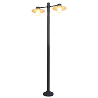 Aubanne Large Double Arm Frosted Glass Lamp Post Opal Polycarbonate Reflector