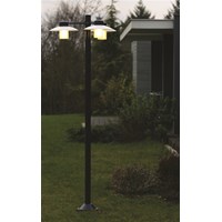 Aubanne Large Three-Arm Clear Glass Lamp Post Opal Polycarbonate Reflector