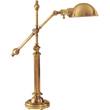Visual Comfort Pimlico Table Lamp with Adjustable Arm in Antique Brass
