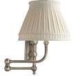 Visual Comfort Pimlico Swing Arm Wall Light with Linen Collar Shade in Antique Nickel