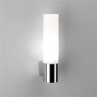 Astro Bari Frosted Glass Wall Light with Tube Base in Polished Chrome