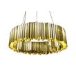Innermost Facet Large Circular Pendant with Highly Reflective Etched Folded Strips in Brass