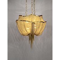 Atlantis Large Pendant Two Tier, Draped Shimmering Chainmail
