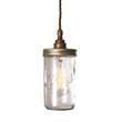 Mullan Lighting Jam Jar 140mm Clear Glass Pendant in Antique Brass
