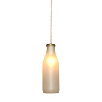 Milk Bottle Frosted Glass Pendant